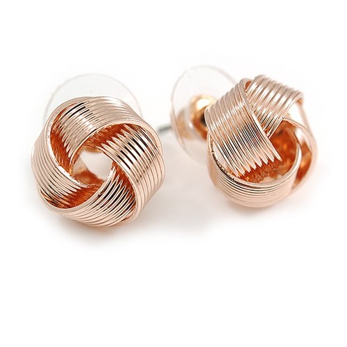 Rose gold tone textured knot - tone,