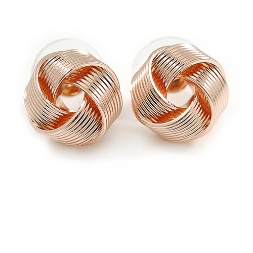 Rose gold tone textured knot - rose,