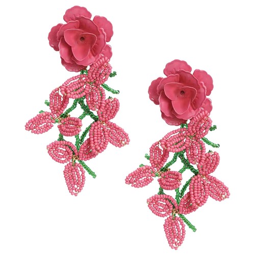 Rosy bohemian dangle earrings - rosy,