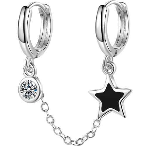 Women double piercing - double, chain