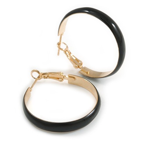 30mm wide black enamel hoop - d/,
