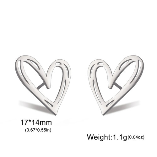 Heart stud earrings - heart, women