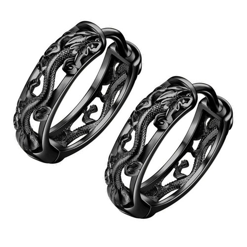 Small round earrings - round, dragon