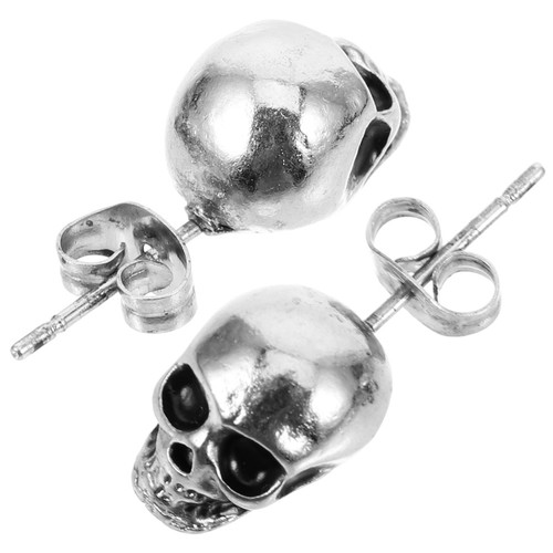 Rhinestone skull earrings - earrings, girl