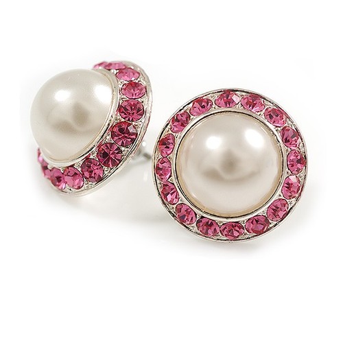 White faux pearl pink - faux,