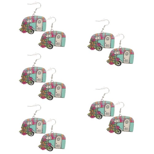 5pairs lovely wooden cartoon - wooden,