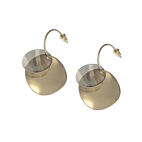 Reusable golden metal earrings - reusable,