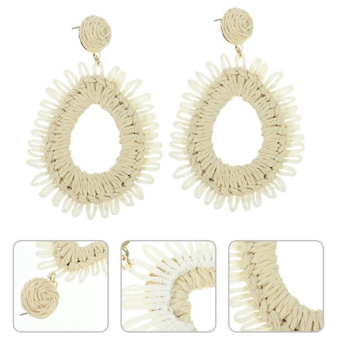 Lightweight raffia earrings - lightweight,