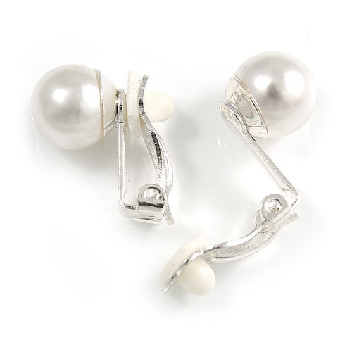 10mm classic faux pearl clip - pearl,