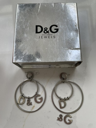 Silver hooped earrings - d&g,